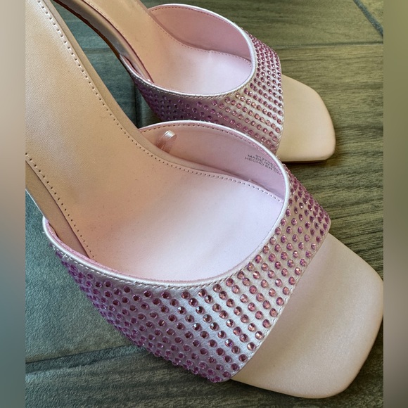 Pink Rhinestone Sandal Heels - Picture 3 of 4